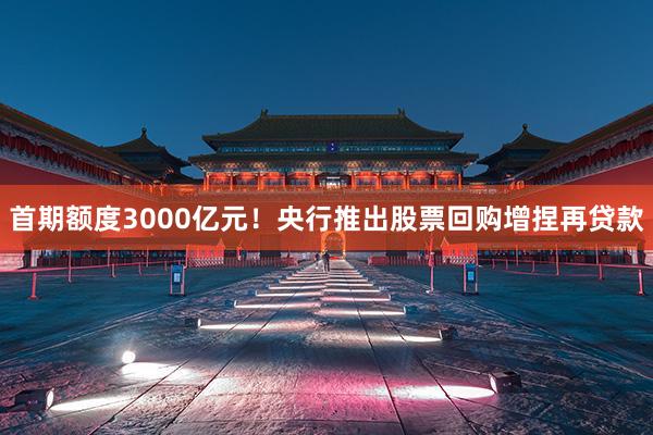 首期额度3000亿元！央行推出股票回购增捏再贷款